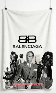 BALENCIAGA Vintage Fashion Flannel Sofa Throw Blanket for Wall Decor BA054